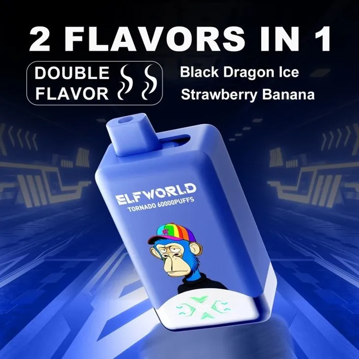 E40 Black Dragon Ice+Strawberry Banana_ELFWORLD TORNADO 60000 E40 Black Dragon Ice+Strawberry Banana_ELFWORLD TORNADO 60000