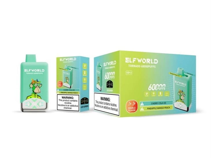 E40-【Cherry-Cola-Ice-+Pineapple-Mango-Peach】ELFWORLD TORNADO 60000