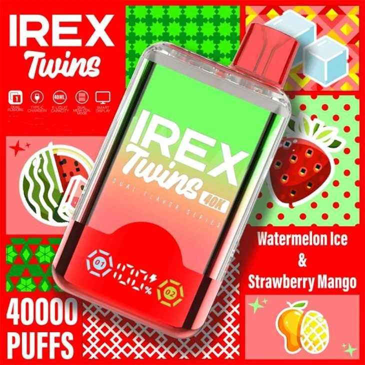 Watermelon Ice&Strawberry Mango_IREX TWINS 40K Puffs Watermelon Ice&Strawberry Mango_IREX TWINS 40K Puffs