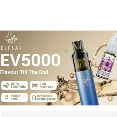 ELFBAR JK pristato pakartotinai užpildomą elektroninę cigaretę EV5000, kurios...