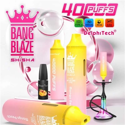 Kokia elektroninė cigaretė yra „Bang Blaze Shishia 40000“?