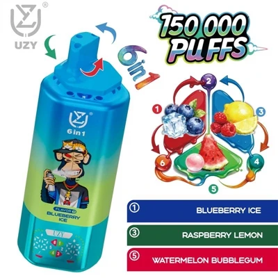 UZY 6-in-1 150K vienkartinė elektroninė cigaretė|150 000 įkvėpimų, šešių skon...
