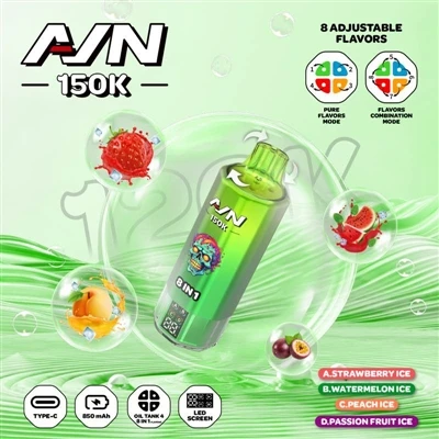 AIM AVN 150K PUFFS – naujos kartos patvarios vienkartinės E-cigaretės|60mL Di...