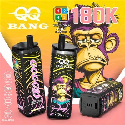 „QQ BANG 180K 4in1“: puiki „Vape“ patirtis su keturiais skoniais vienu ypu
