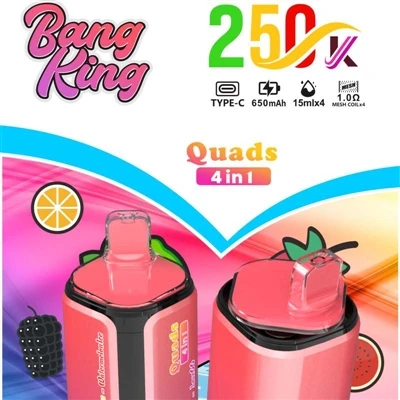 BANG KING keturračiai 250000 4IN1: aukščiausios-pagalybės vienkartinių garų r...