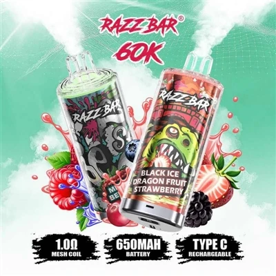 Razz Bar 65000+ Puffs: E-cigaretė, kuri „tinginio žmogaus patirtį“ perkelia į...