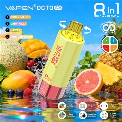 „Vapen Octo 160K Puffs 8-in-1“: kai įvairūs skoniai nebėra gudrybė, o kasdien...