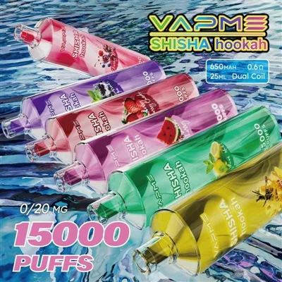 „Vapme Shisha Hookah 15000“: lengvo kaljano naudojimo ir įkraunamo vienkartin...
