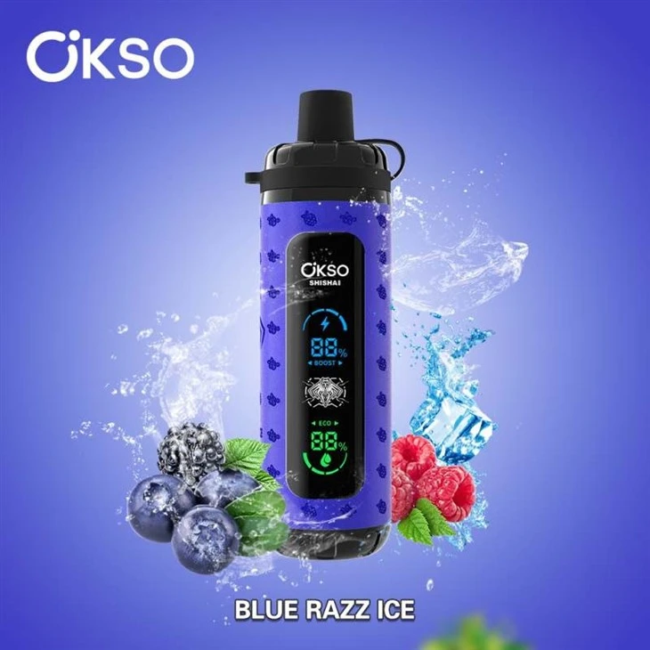 blue razz ice OKSO Shisha Max 40k - blue razz ice OKSO Shisha Max 40k -