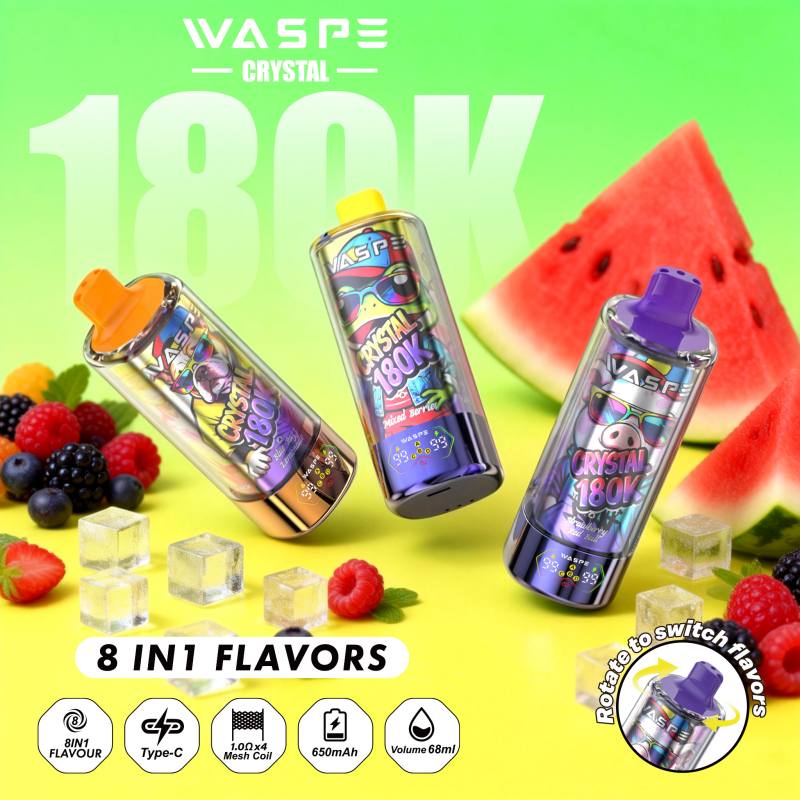 Waspe Crystal 8 in 1 180K puffs 1 Waspe Crystal 8 in 1 180K puffs 1